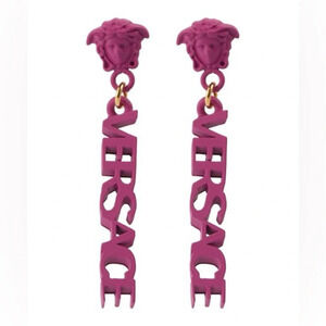 NEW Versace Medusa Fuchsia Earrings